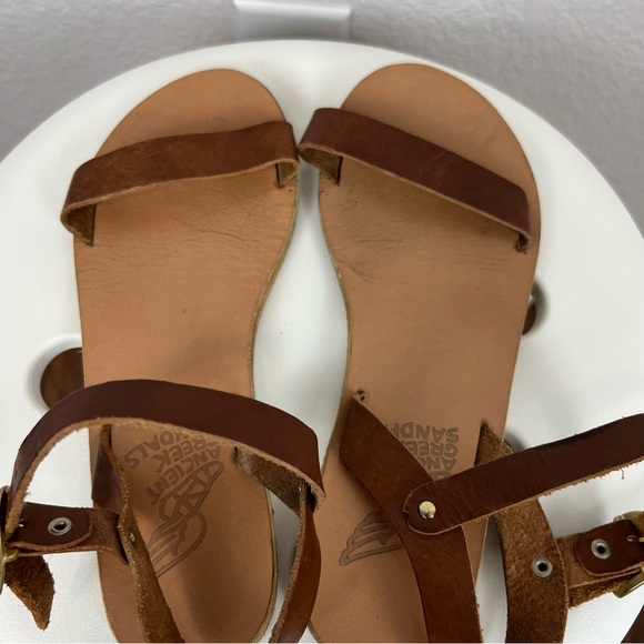 Ancient Greek Sandals Brown Drama Leather Strap Shoes Womens Size 7 WORN - Picture 7 of 10